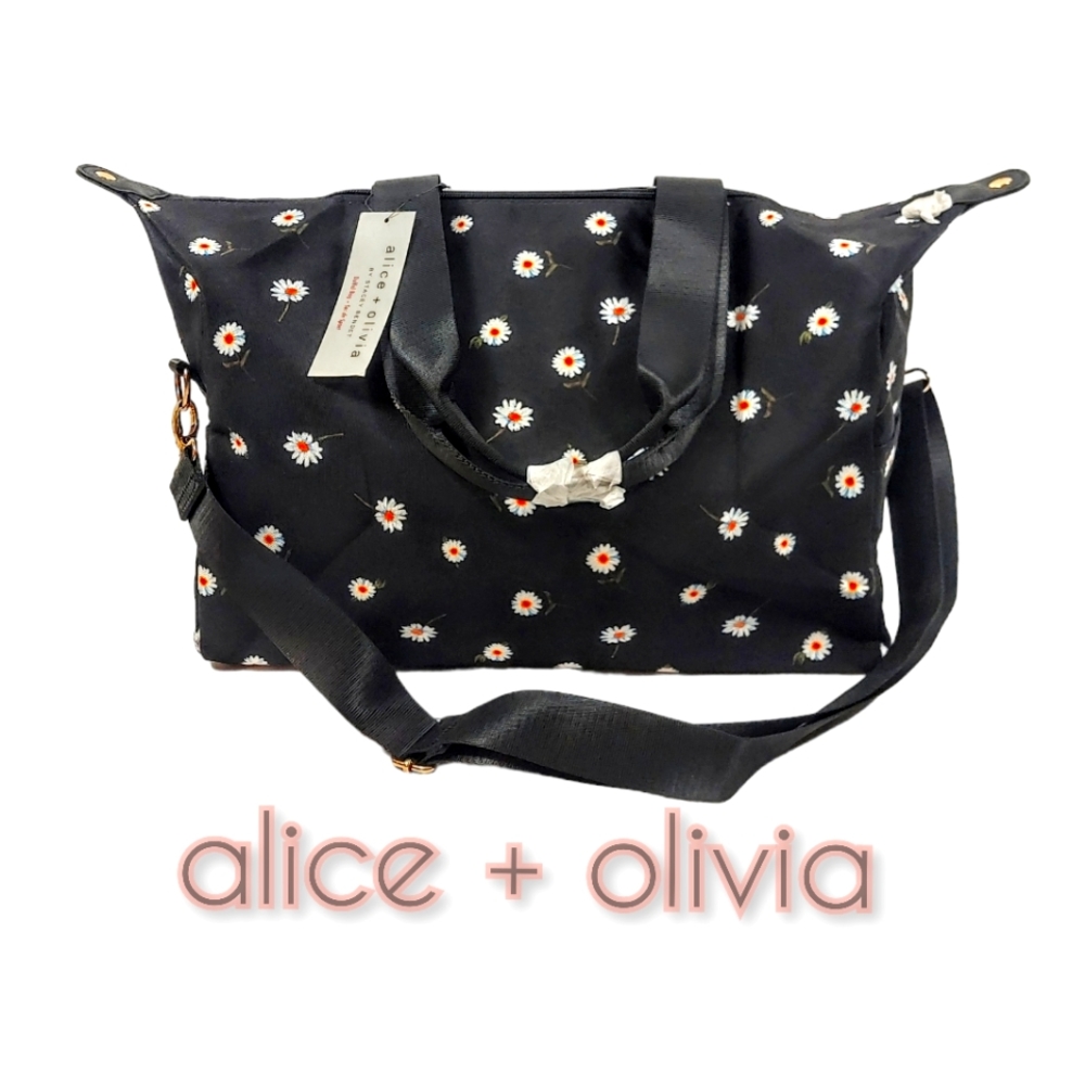 New Alice + Olivia Daisy Print Duffel Bag